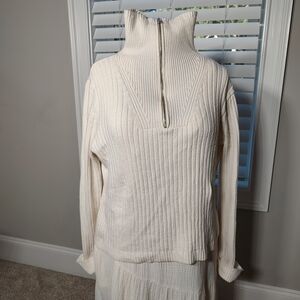 Talbots Ivory Ribbed Turtleneck Sweater